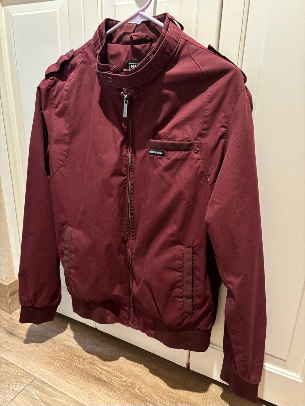 Burgundy Members Only Classic Iconic Racer Jacket